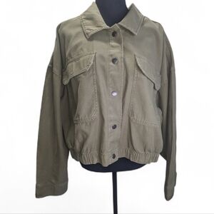 Torrid Plus Size Khaki Utility Jacket Military Crop Length for Women Size 3x